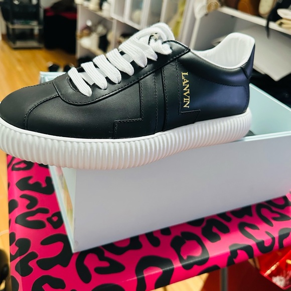 Authentic LANVIIN New Black Sneakers with dust Bag and Box size 6 - Picture 6 of 11